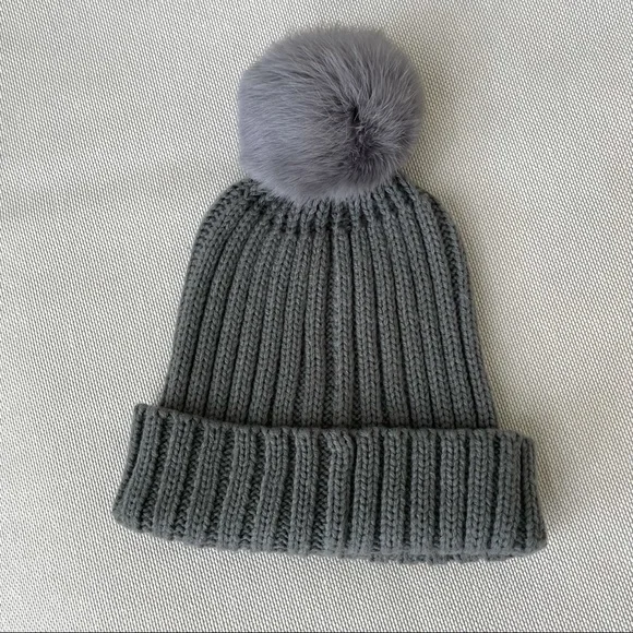 Adrienne Landau | Accessories | Rabbit Fur Pompom Beanie  display picture 2